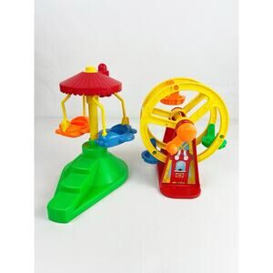 Fisher Price Little People Carnival Playset 1993 Ferris Wheel Airplane Ride VTG